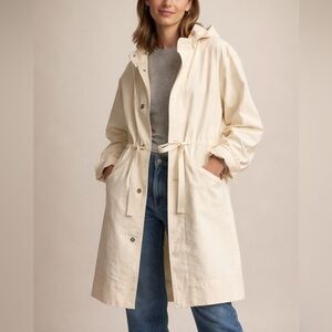 Everlane The Canvas Organic Cotton Parka Bone Hooded Coat Size S